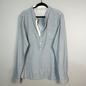 Scotch & Soda Workwear Henley Shirt Mens XL Grey Vintage Heritage Outlander Euro